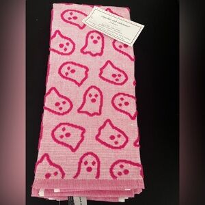Cupcakes & Cashmere Pink Ghost Halloween Dish Towel Set of 2 NWT